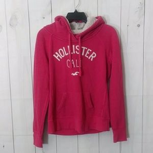 Hollister  Y2K Pink Fur Lined Hoodie long-sleeve Size Large